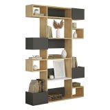 Libreria moderna quercia e antracite 120x171h cm - Artich
