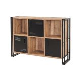 Libreria moderna quercia e nera 126x89h cm - Ercolina