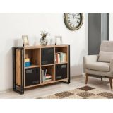 Libreria moderna quercia e nera 126x89h cm - Ercolina