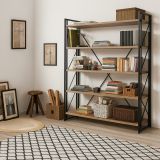 Libreria moderna quercia e nera 130x180h cm - Demetria