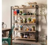 Libreria moderna quercia e nera 130x180h cm - Demetria