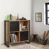 Libreria moderna quercia e nera 89x89h cm - Ercolina