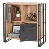 Libreria moderna quercia e nera 89x89h cm - Ercolina