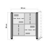 Libreria moderna quercia e nera 89x89h cm - Ercolina
