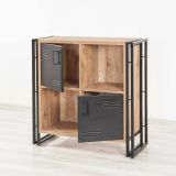 Libreria moderna quercia e nera 89x89h cm - Ercolina