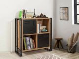 Libreria moderna quercia e nera 89x89h cm - Ercolina