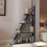Libreria Nero Antracite 3 Ripiani Installazione Libera 100x30x150h cm, Struttura Verticale - Camaiore