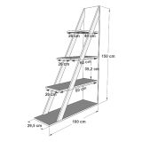 Libreria Nero Antracite 3 Ripiani Installazione Libera 100x30x150h cm, Struttura Verticale - Camaiore