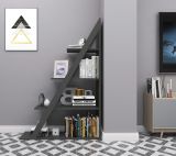 Libreria Nero Antracite 3 Ripiani Installazione Libera 100x30x150h cm, Struttura Verticale - Camaiore