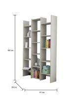Libreria Nockten, 91x28h180 cm, Grigio chiaro