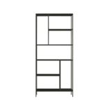 Libreria Papaya, Scaffale da ufficio, Mobile portalibri, Biblioteca, 80x30 h188 cm, Ardesia