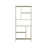 Libreria Papaya, Scaffale da ufficio, Mobile portalibri, Biblioteca, 80x30 h188 cm, Panna