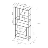 Libreria rialzata da terra panna 80x188h cm - Cenadi