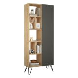 Libreria rialzata quercia e antracite 79x190h cm - Lince