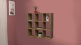 Libreria Rodrigo, Mobile con ripiani, Biblioteca da ufficio, 100% Made in Italy, Rovere, cm 90x25h90