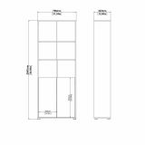 Libreria Rosalie, Scaffale da ufficio, Mobile portalibri, Biblioteca, 34x80 h205 cm, Rovere e Bianco