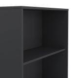 Libreria Rosalie, Scaffale da ufficio, Mobile portalibri, Biblioteca, 34x80 h205 cm, Rovere e Grigio