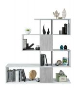 Libreria salvaspazio bianca e cemento 145x145h cm - Aracnidi