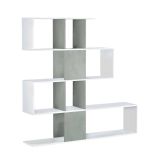 Libreria salvaspazio bianca e cemento 145x145h cm - Aracnidi