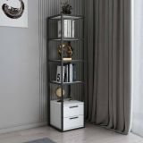 Libreria salvaspazio bianca e nera 39x169h cm - Arsim