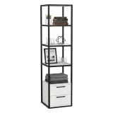 Libreria salvaspazio bianca e nera 39x169h cm - Arsim