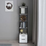 Libreria salvaspazio bianca e nera 39x169h cm - Arsim
