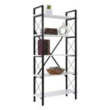 Libreria salvaspazio bianca e nera 90x180h cm - Suriel