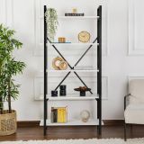 Libreria salvaspazio bianca e nera 90x180h cm - Suriel