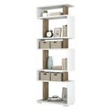 Libreria salvaspazio bianca e noce 60x165h cm - Doralice