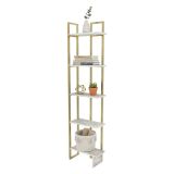 Libreria salvaspazio bianca e oro 45x180h cm - Giraffa