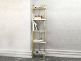 Libreria salvaspazio bianca e oro 45x180h cm - Giraffa