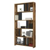 Libreria salvaspazio noce e antracite 90x180h cm - Scapolita