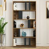 Libreria salvaspazio noce e antracite 90x180h cm - Scapolita
