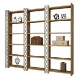 Libreria salvaspazio noce e bianca 184x170h cm - Vele