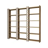Libreria salvaspazio noce e bianca 184x170h cm - Vele