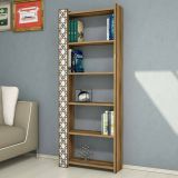 Libreria salvaspazio noce e bianca 64x170h cm - Vele