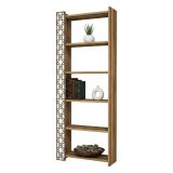 Libreria salvaspazio noce e bianca 64x170h cm - Vele