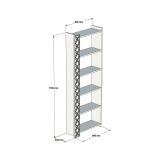 Libreria salvaspazio noce e bianca 64x170h cm - Vele