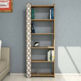 Libreria salvaspazio noce e bianca 64x170h cm - Vele