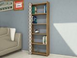Libreria salvaspazio noce e bianca 64x170h cm - Vele