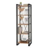 Libreria salvaspazio quercia e nera 60x180h cm - Demetria
