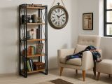 Libreria salvaspazio quercia e nera 60x180h cm - Demetria