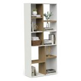 Libreria salvaspazio rovere e bianca 77x182h cm - Nisha
