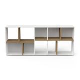 Libreria salvaspazio rovere e bianca 77x182h cm - Nisha