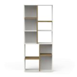 Libreria salvaspazio rovere e bianca 77x182h cm - Nisha