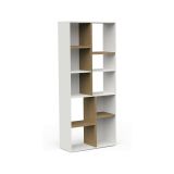 Libreria salvaspazio rovere e bianca 77x182h cm - Nisha