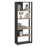 Libreria salvaspazio rovere e grigia 79x204h cm - MuGuiying