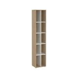 Libreria Sophie, Scaffale da ufficio, Mobile portalibri, Biblioteca, 34x41 h205 cm, Rovere e Bianco