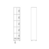 Libreria Sophie, Scaffale da ufficio, Mobile portalibri, Biblioteca, 34x41 h205 cm, Rovere e Bianco