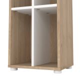 Libreria Sophie, Scaffale da ufficio, Mobile portalibri, Biblioteca, 34x41 h205 cm, Rovere e Bianco